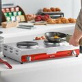 Avantco Double Burner Solid Top Stainless Steel Portable Electric Side-by-Side Hot Plate-1800W 120V 177EB202SBSA
